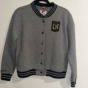 LAFC Quilted Gray Jacket Size‎ L Bottom Up